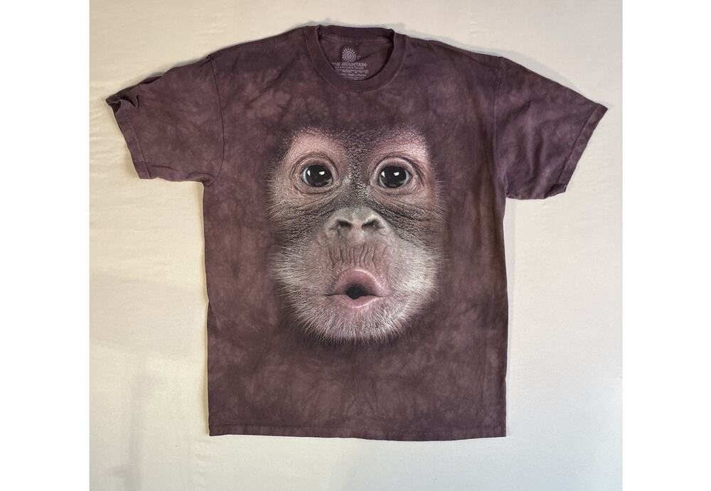 The Mountain Men’s Brown Orangutan Face Graphic Tee Shirt Size L